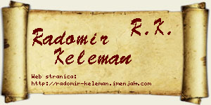 Radomir Keleman vizit kartica